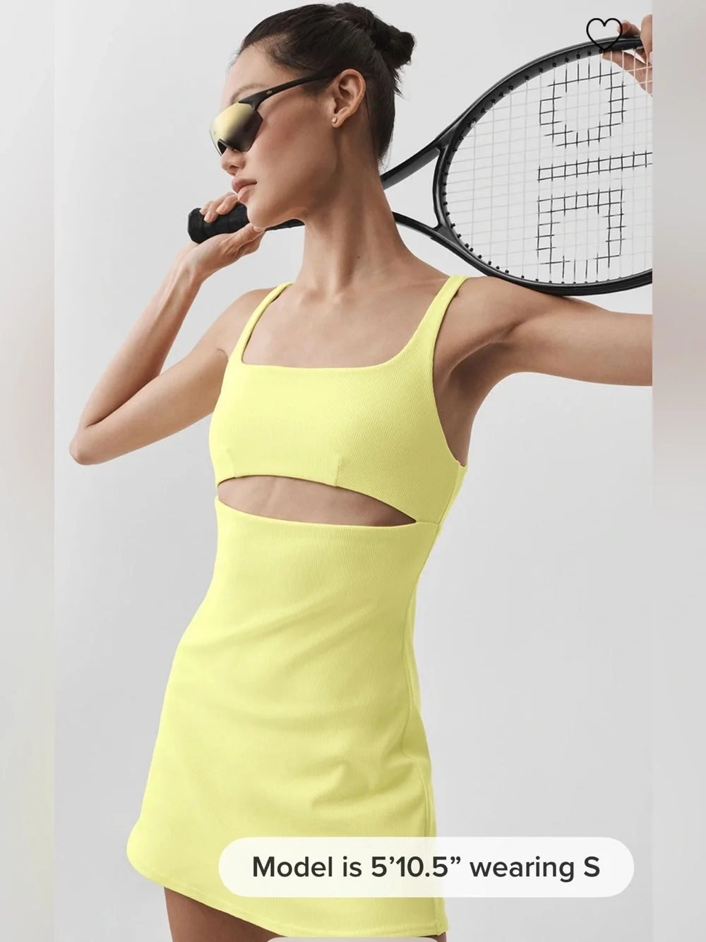 Alo Yoga NWT Slice Tennis in Sunshine Yellow Shorts Underneath Size XS